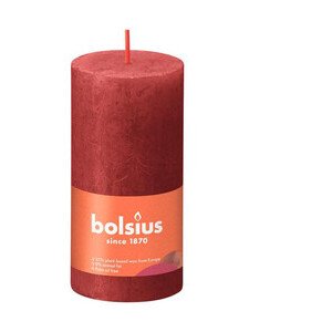 Stumpenkerze 100/50 Rustik Shine zartes rot 41 Bolsius