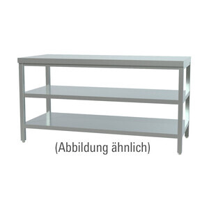 Arbeitstisch m. Böden 1900x600x850 mm ohne Aufkantung Cookmax black