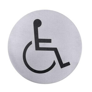Türsymbol rund Rollstuhl 18/10 Contacto