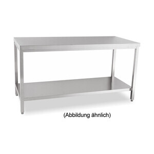 Arbeitstisch m. Boden 1500x600x850 mm ohne Aufkantung Cookmax black