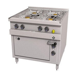 Gasherd 4 Flammen 2/1GN-Elektro-Backofen    MKN Optima 850 MKN