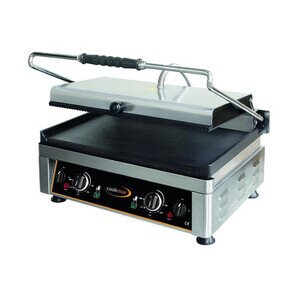 Elektro-Kontaktgrill, oben gerillt+ unte 51 x 50 x 30 230 V / 3 kW Cookmax black