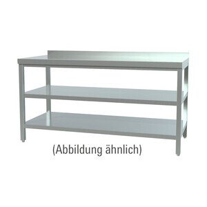 Arbeitstisch m. Böden 1400x700x850 mm 5cm Aufkantung Cookmax black