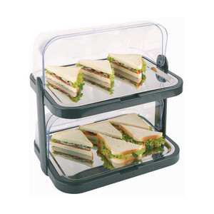 Buffett-Vitrine 8tlg. Schwarz"Doppeldecker" 44x32x44cm Assheuer & Pott