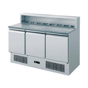 Pizzadette GN 1/1, 3 Türen mit Granit-Ar 1365 x 700 x 870/1080 230 V / 0,33 kW Cookmax orange