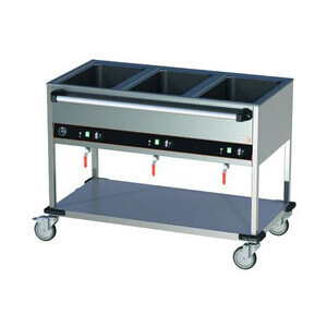 Bain-Marie Wagen für 3 GN 1/1, h=200mm Cookmax black