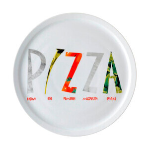 Pizzateller Ø 30cm weiss mit Dekor 