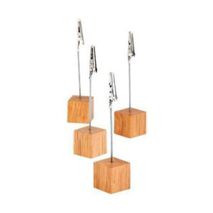 Kartenhalter 4er Set 2,5x2,5 cm H:12 cm Holz natur 