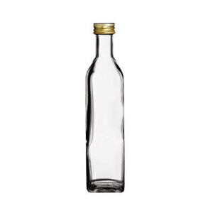 Glasflasche eckig  500ml mit Schraubverschluss 