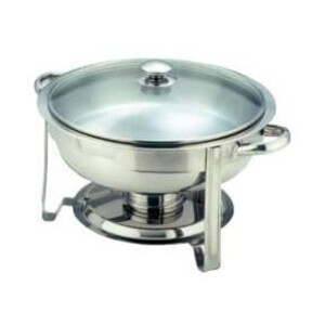 Chafing-Dish rund m. Glasdeckel, 