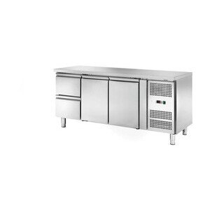 Kühltisch 417 l, ohne Aufkantung 2 Türen 1795 x 700 x 860 230 V / 0,30 kW Cookmax orange