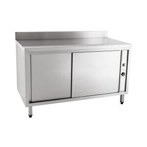 Wärmeschrank 1200 x 600 x 850 mm 10cm Aufkantung m. Türen Cookmax orange