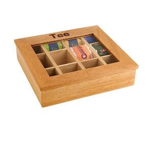 30x28cm Teebox m. 12 Kammern Holz Assheuer & Pott
