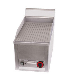 Elektro-Grillplatte geriffelt 
330x600x290mm  230V / 3,0kW Cookmax black