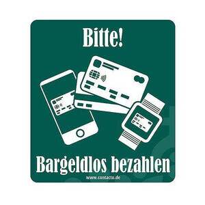 Schild Bargeldlos zahlen selbstklebend 9 cm Contacto