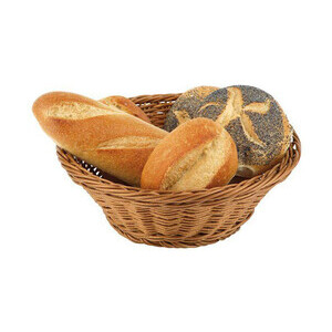 19 cm  Brot - Obstkorb braun Poly-Rattan rund abwaschbar Assheuer & Pott