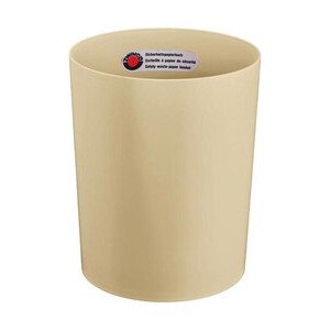 Papierkorb schwer entflammbar 13L beige Metallboden 