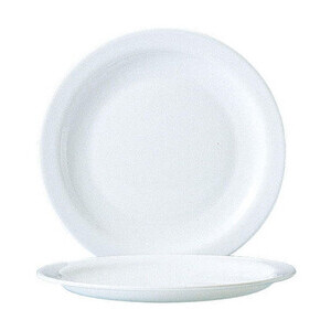 Teller 19,5 cm flach Coupe Restaurant Uni Weiss Arcoroc