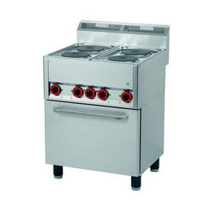 Elektro-Herd 4 Platten mit Heißluftofen 400V / 11,13 kW Cookmax black
