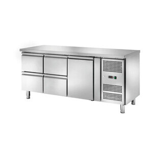 Kühltisch 417 l, ohne Aufkantung 1 Tür u  1795 x 700 x 860 230 V / 0,30 kW Cookmax orange