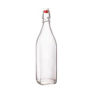 1,00 ltr Glasflasche Swing eckig mit Bügelverschluss Bormioli Rocco