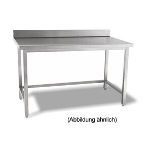 Arbeitstisch o. Boden 1500x600x850 mm 5cm Aufkantung Cookmax black