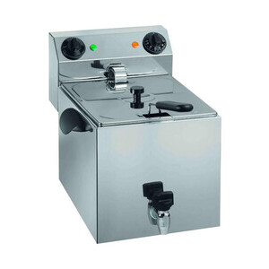 Elektro-Fritteuse, 8lt., mit Ablasshahn  
230V / 3,25kW Cookmax orange