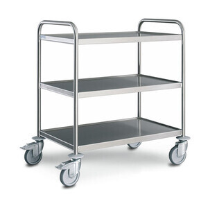 Servierwagen 3 Borde 895x595x950 mm mit luftidentischen Rollen Cookmax silver