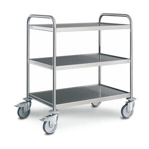 Servierwagen 3 Borde 895x595x950 mm mit luftidentischen Rollen Cookmax silver
