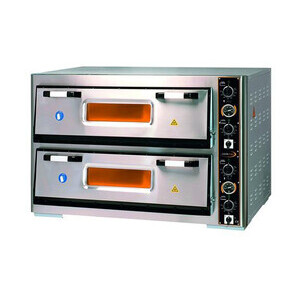 Pizzaofen 2 Backk., 12 Pizzen Ø 30 cm  119,0 x 88,0 x 76,0 400 V / 12,0 kW Cookmax orange