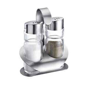 Menage Salz & Pfeffer 2 tlg. Edelstahl / Glas 
