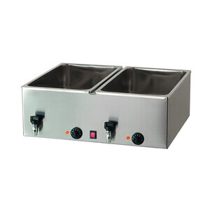 Elektro-Bainmarie 2x GN1/1,
 H 20cm, mit 230V / 2,0kW Cookmax black