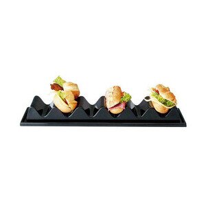 Snackpresenter schwarz 6 Mulden 60 x 19 cm, Höhe 7,5cm Assheuer & Pott