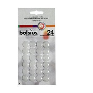 Wachsklebeplättchen 24er-Set klar Bolsius