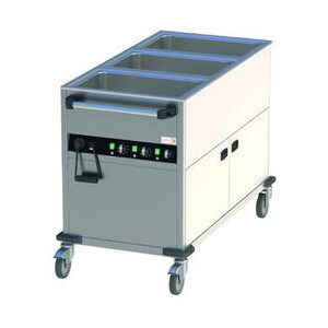 Bainmarie Wagen, 3GN 1/1, 3 Becken  650 x 1300 x 900mm   230 V / 2,1 kW Cookmax black