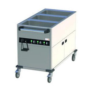 Bainmarie Wagen, 3GN 1/1, 3 Becken  650 x 1300 x 900mm   230 V / 2,1 kW Cookmax black