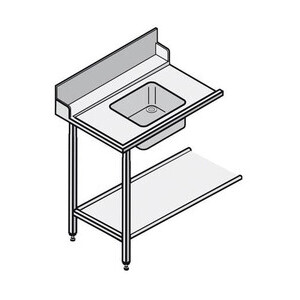 Zulauftisch mit Becken und Ablagebord  700 x 695 x 860 mm Cookmax black