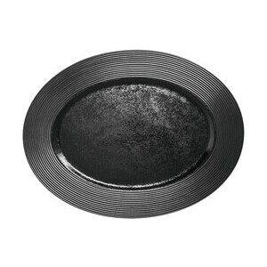 Platte oval 34x25,5cm Fusion Edge schwarz karbon RAK