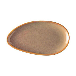 Platte oval 17,8x10cm Vida braun Porzellan in Keramikoptik 