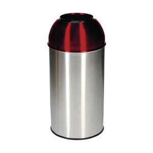 Recyclingbehälter mit Einwurfloch 40 l rot Cookmax black