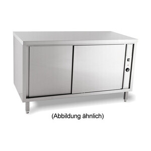 Wärmeschrank 1400 x 600 x 850 mm ohne Aufkantung m. Flügeltüren Cookmax black